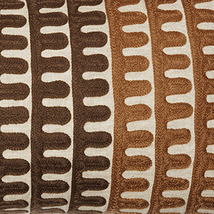 Ambush - Rectangular Brown and Beige Embroidered Cushion