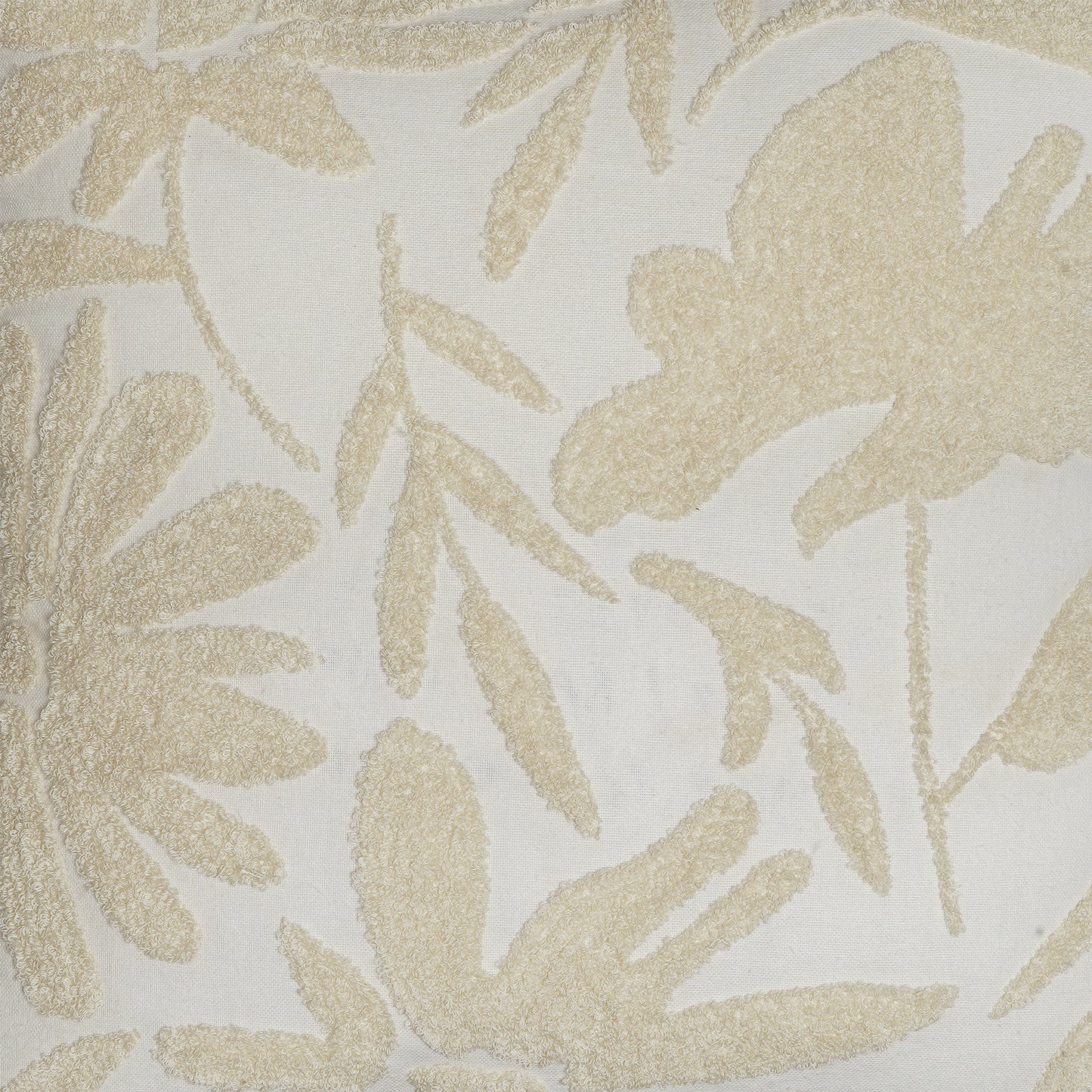 Spring’s Herald - Square Ivory-White Floral Embroidered Cushion