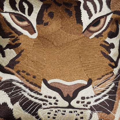 Tiger Tiger - Tiger Face Embroidered Cushion in Earth Tones