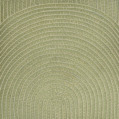 Waves of Green - Square Light Green Cushion with Arched Embroidery