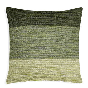 Rising Green - Square Cushion in Light Moss to Deep Forest with Textured Detail
