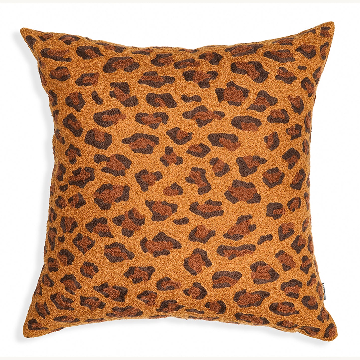 Royal Print - Chic Square Leopard Print Cotton Embroidered Cushion