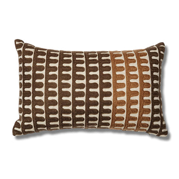 Ambush - Rectangular Brown and Beige Embroidered Cushion