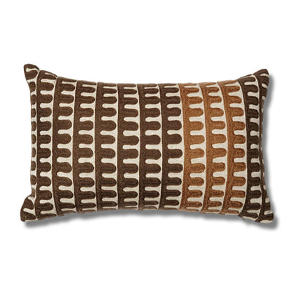 Ambush - Rectangular Brown and Beige Embroidered Cushion