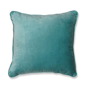 Crecca – Turquoise Square Velvet Chambray Cushion
