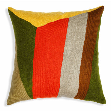 Dutch Farms - Square Cotton Cushion in Earthy Bauhaus Hues