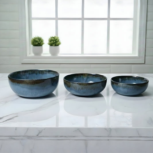 Denim Blue Bowl Set of 3