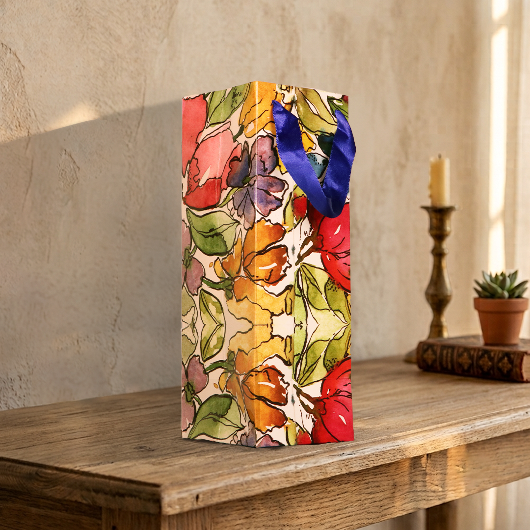 Flower Confetti Gift Wine Bag