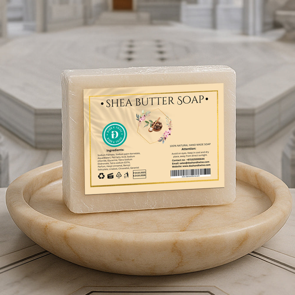 Ivory white handmade shea butter soap bar, perfect for dry, rough, and sensitive skin nourishment
