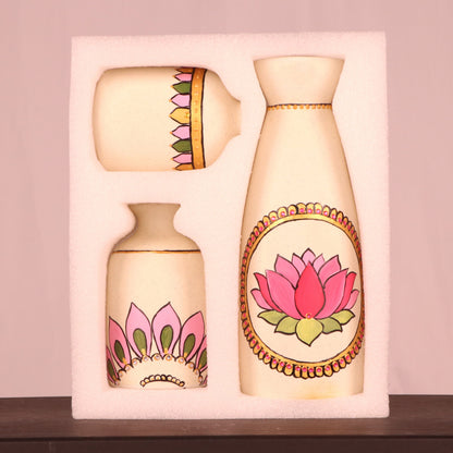 Ceramic Vases 3 Piece Set of Hand-Painted Ceramic Vases