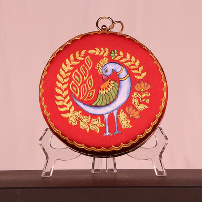 Red Radiance Women Hand-Painted Heritage Evening Clutch