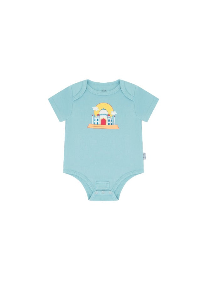 Baby Boys and Girls India 100% Organic Cotton Loose Fit Peek-a-Boo Flap Bodysuit