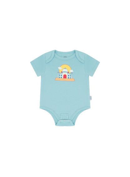 Baby Boys and Girls India 100% Organic Cotton Loose Fit Peek-a-Boo Flap Bodysuit