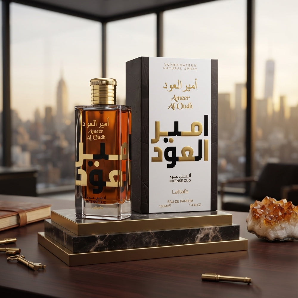 Lattafa Ameer Al Oudh Intense Oud Eau de Parfum 100ml unisex perfume bottle for men and women