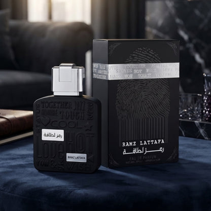 Lattafa Ramz Silver Eau de Parfum 100ml unisex perfume bottle for men and women