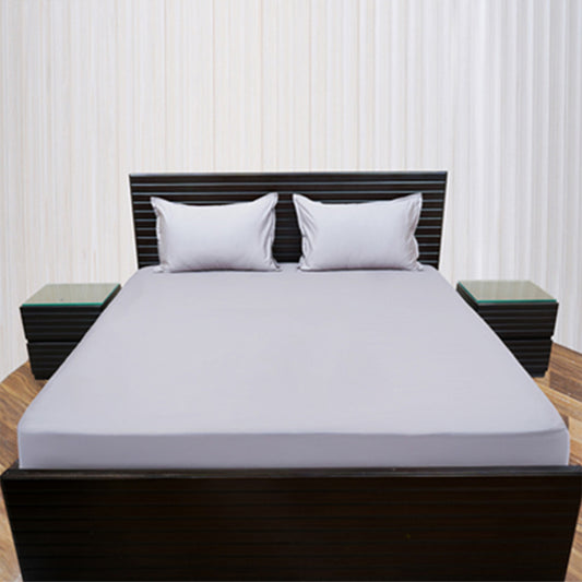 Royal Grace-King Size Light Grey Cotton Bedsheet Set