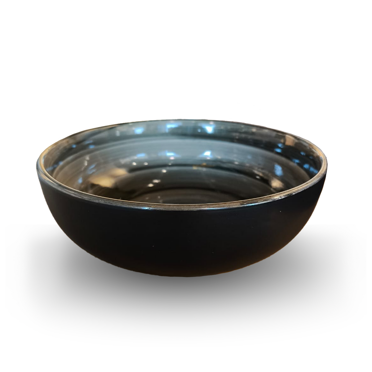 Midnight Black Ceramic Serving Bowl U2