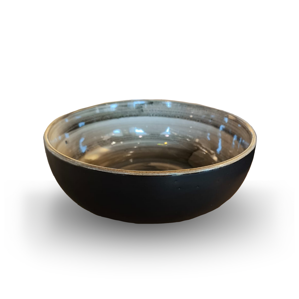Midnight Black Ceramic Serving Bowl U1