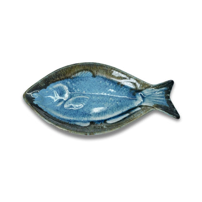 Fish Shaped Ceramic Platter Set of 2