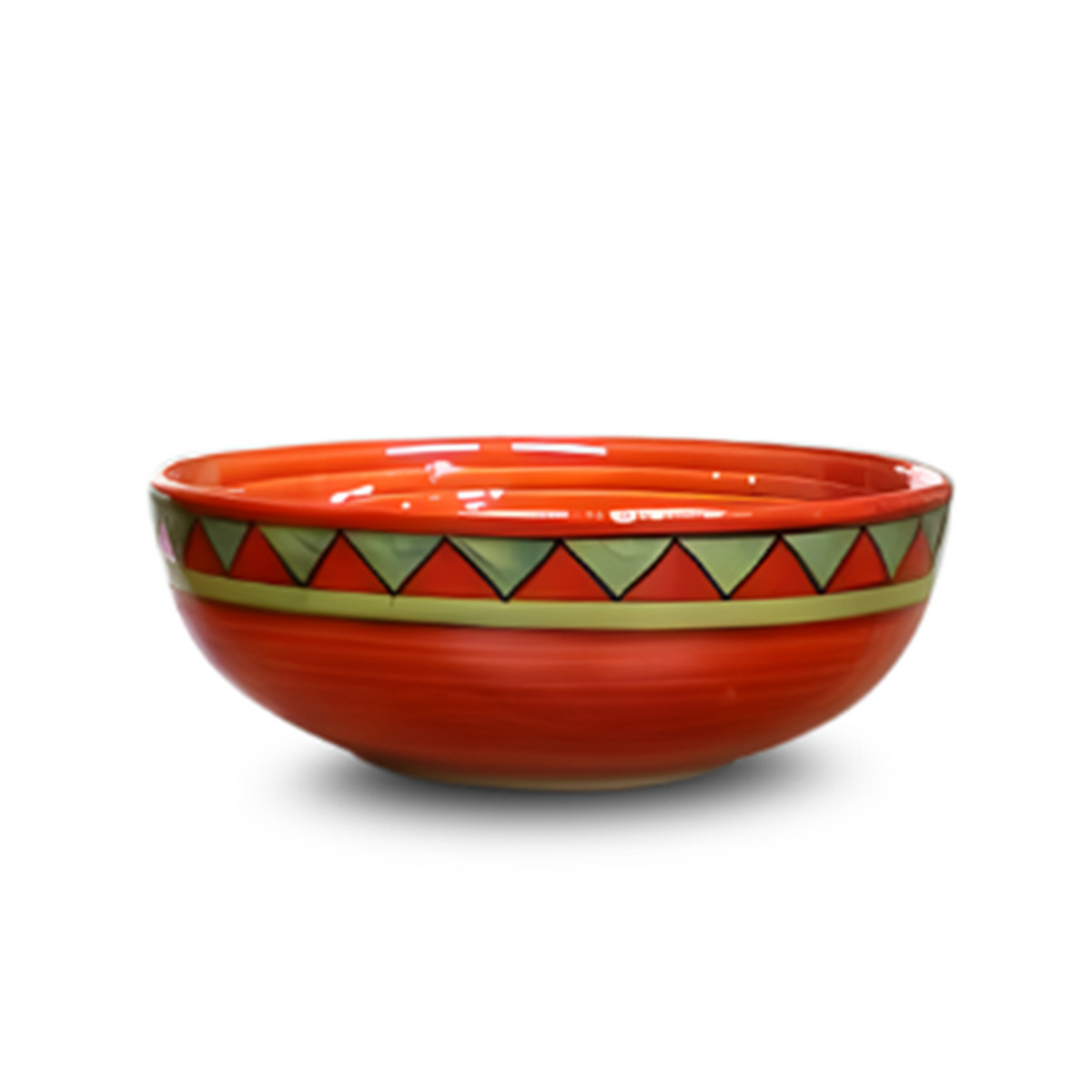 Orange Crown Ceramic Serving Bowl U1