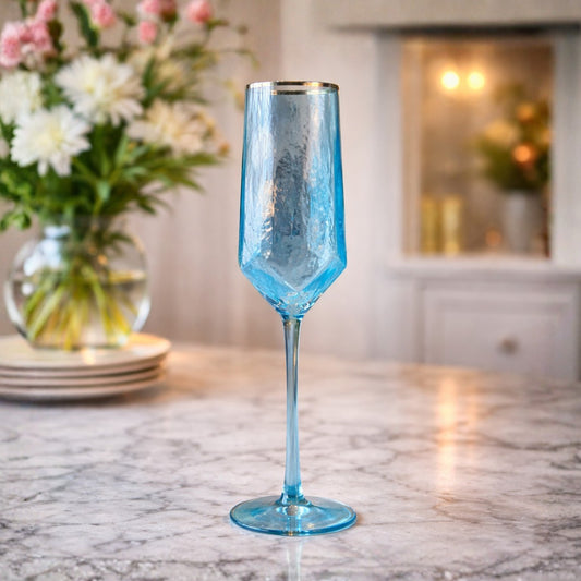  aqua gold glass goblet set of 4 elegant drinkware for serving beverages
