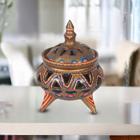 Aromaise multicolor decorative clay incense lid stand