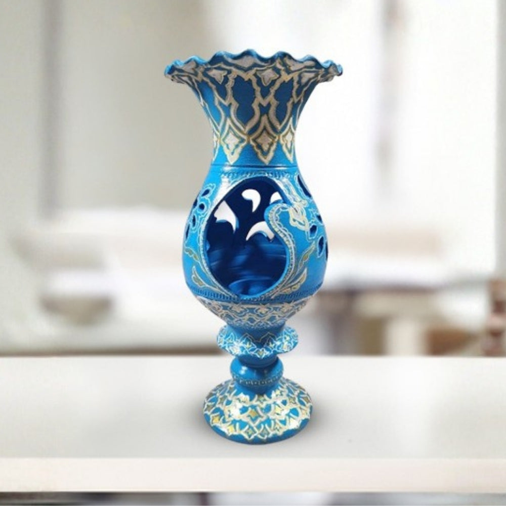 Aromaise sky blue decorative clay incense holder vase stand