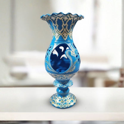 Aromaise sky blue decorative clay incense holder vase stand