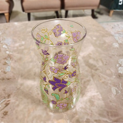 Gulmohar lavender decorative floral glass vase
