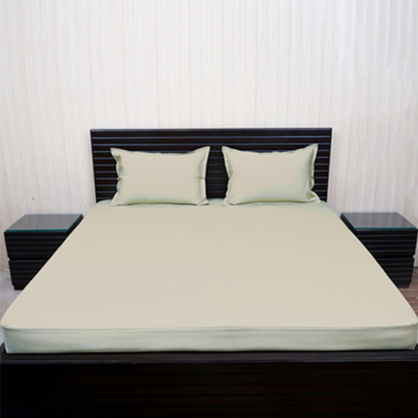 Royal Grace-King Size Pale Green Cotton Bedsheet Set
