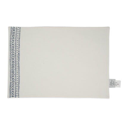 Inca Blue Placemat Set of 4 – Off White Cotton Placemat with Indigo Running Stitch