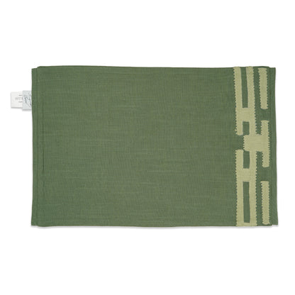 Link on Green Placemat Set of 4 – Jade Green Placemat with Soft Geometric Border Detaile