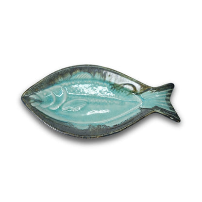 Fish Shaped Ceramic Platter Set of 2
