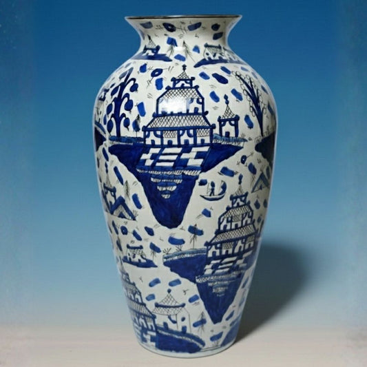  chinese ceramic decorative vase elegant home decor accent showpiece with traditional artistic printed design