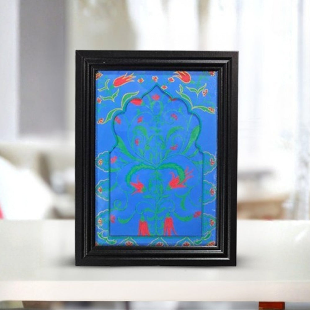 Cleopatra blue wall hanging rectangular photo frame with glass
