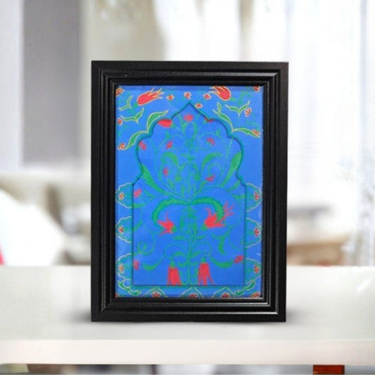 Cleopatra blue wall hanging rectangular photo frame with glass
