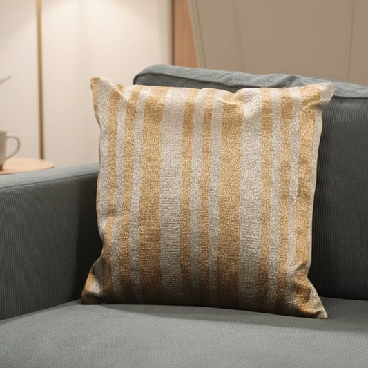 Golden Stripe Cotton Chambray Cushion Cover 45x45 cm decorative sofa cushion