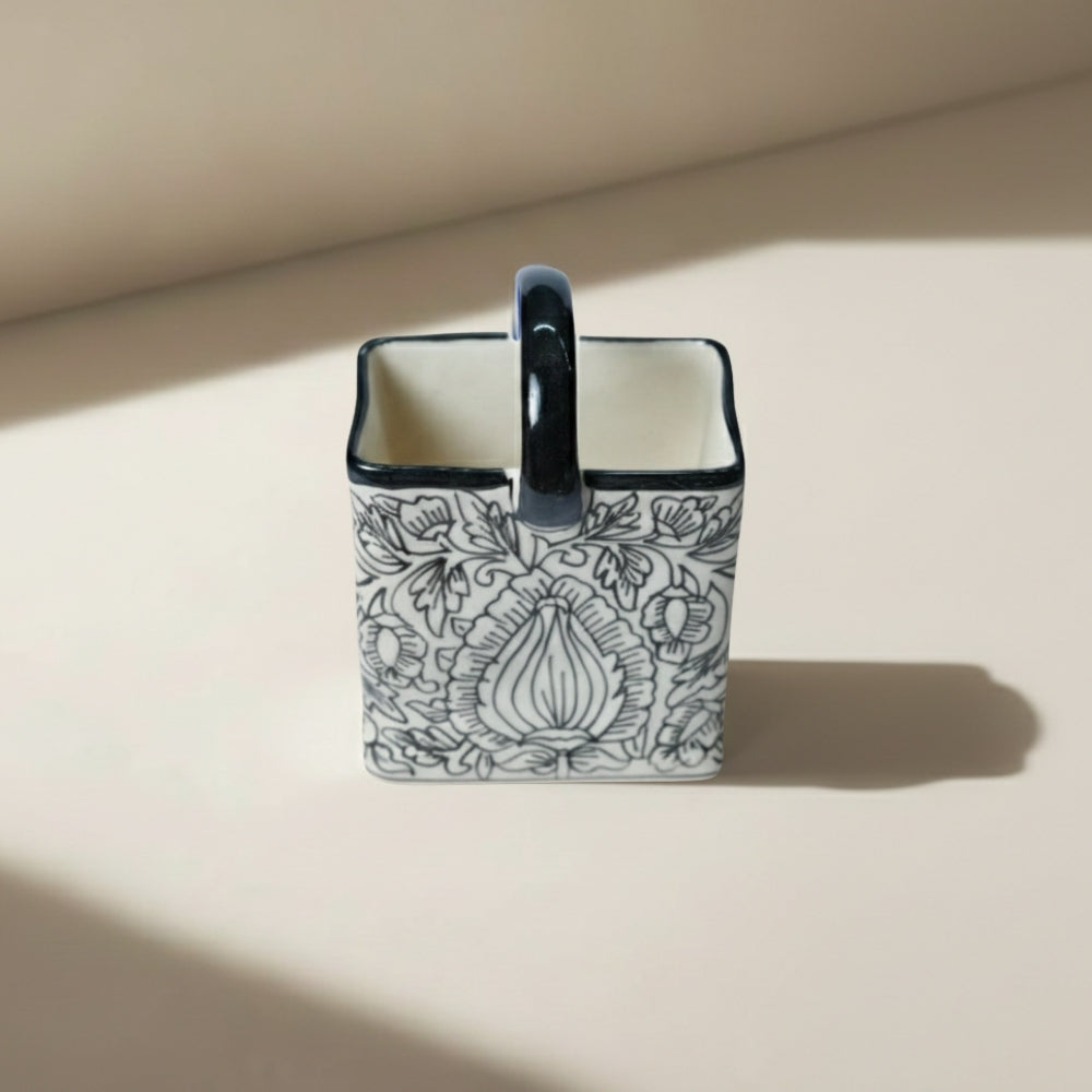  kalamkari ceramic rectangular cutlery holder kitchen utensil organizer for spoons forks and tools storage