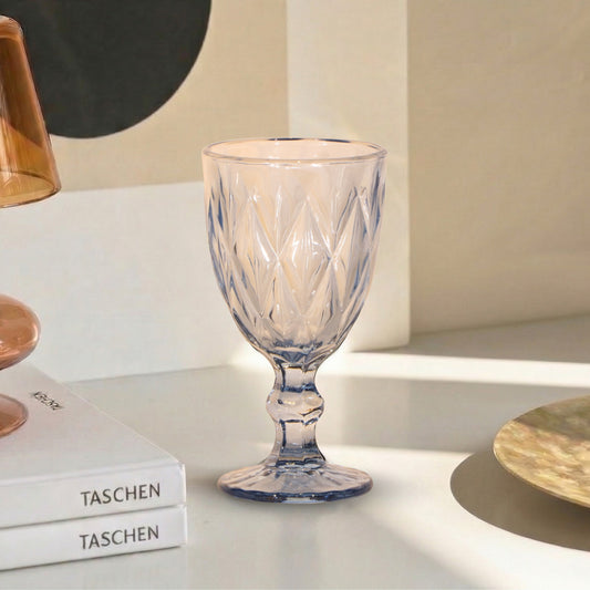 light blue glass goblet set of 6 elegant drinkware for juice water and beverages