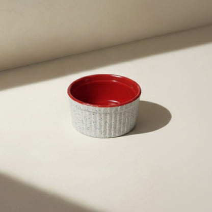 red speckled ceramic ramekins set of 2 for baking serving desserts dips with durable glazed finish