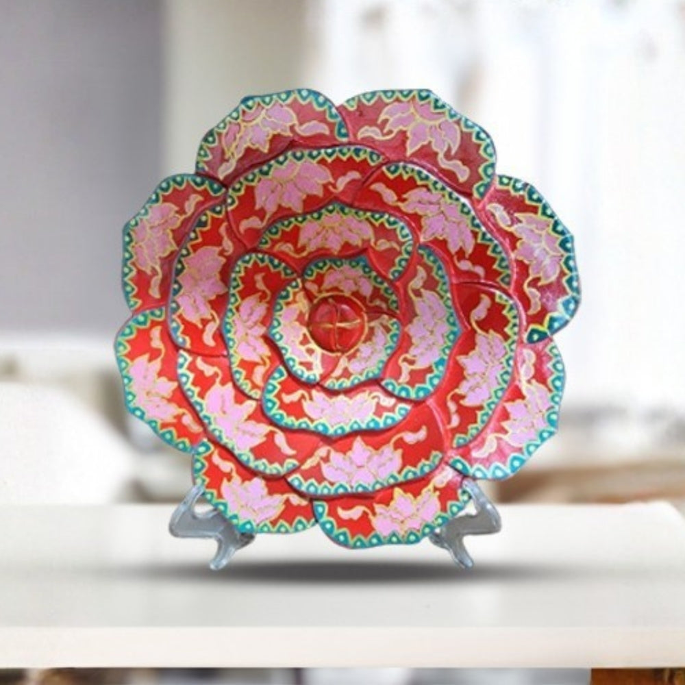 Rosalina red floral edge decorative plate