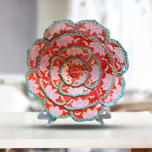 Rosalina red floral edge decorative plate