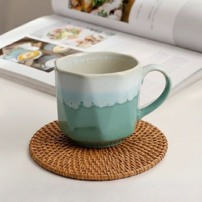 seafoam green jumbo ceramic mug set of 2 for tea and coffee serving
