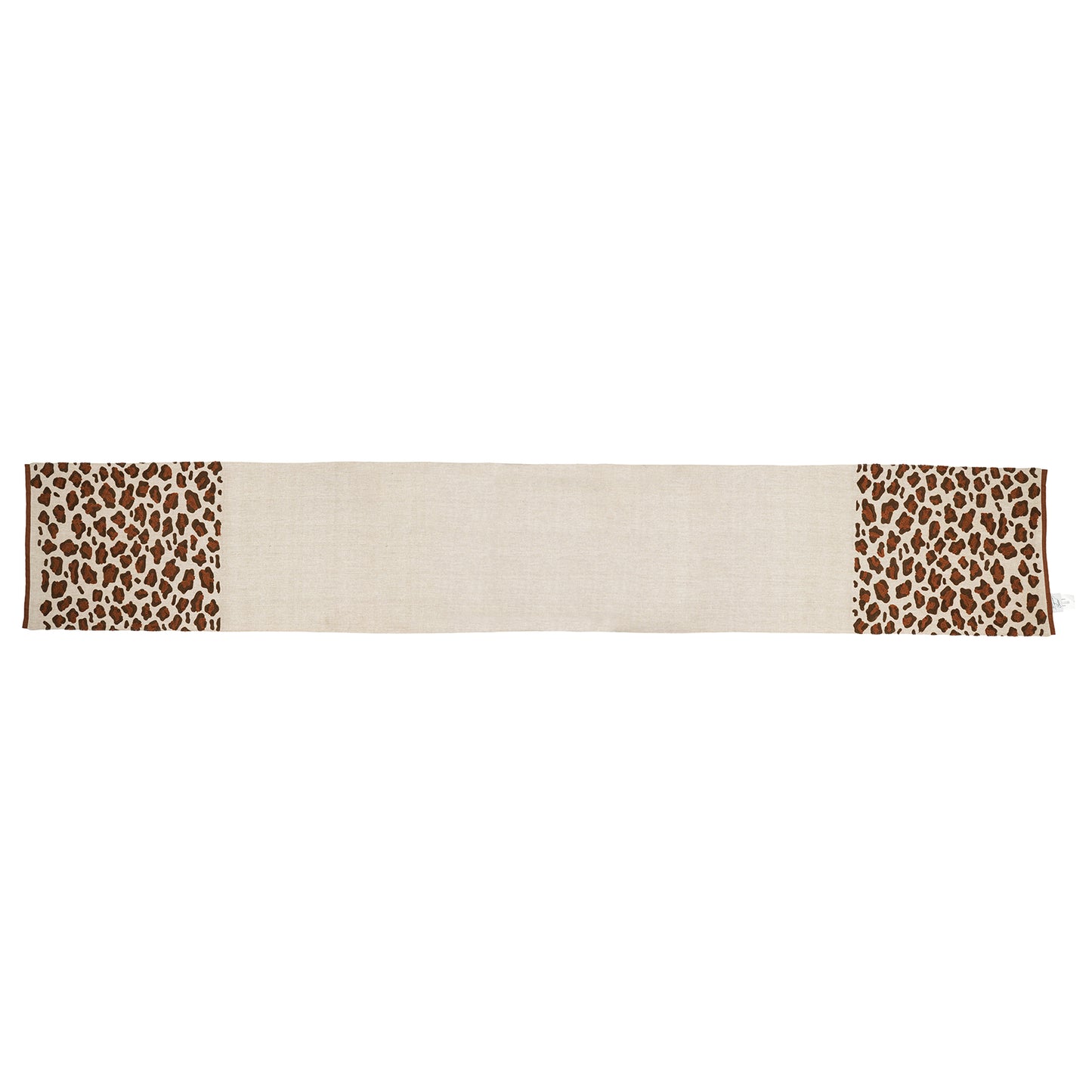 Royal Print – Beige Tablerunner with Bold Leopard Print Paneling