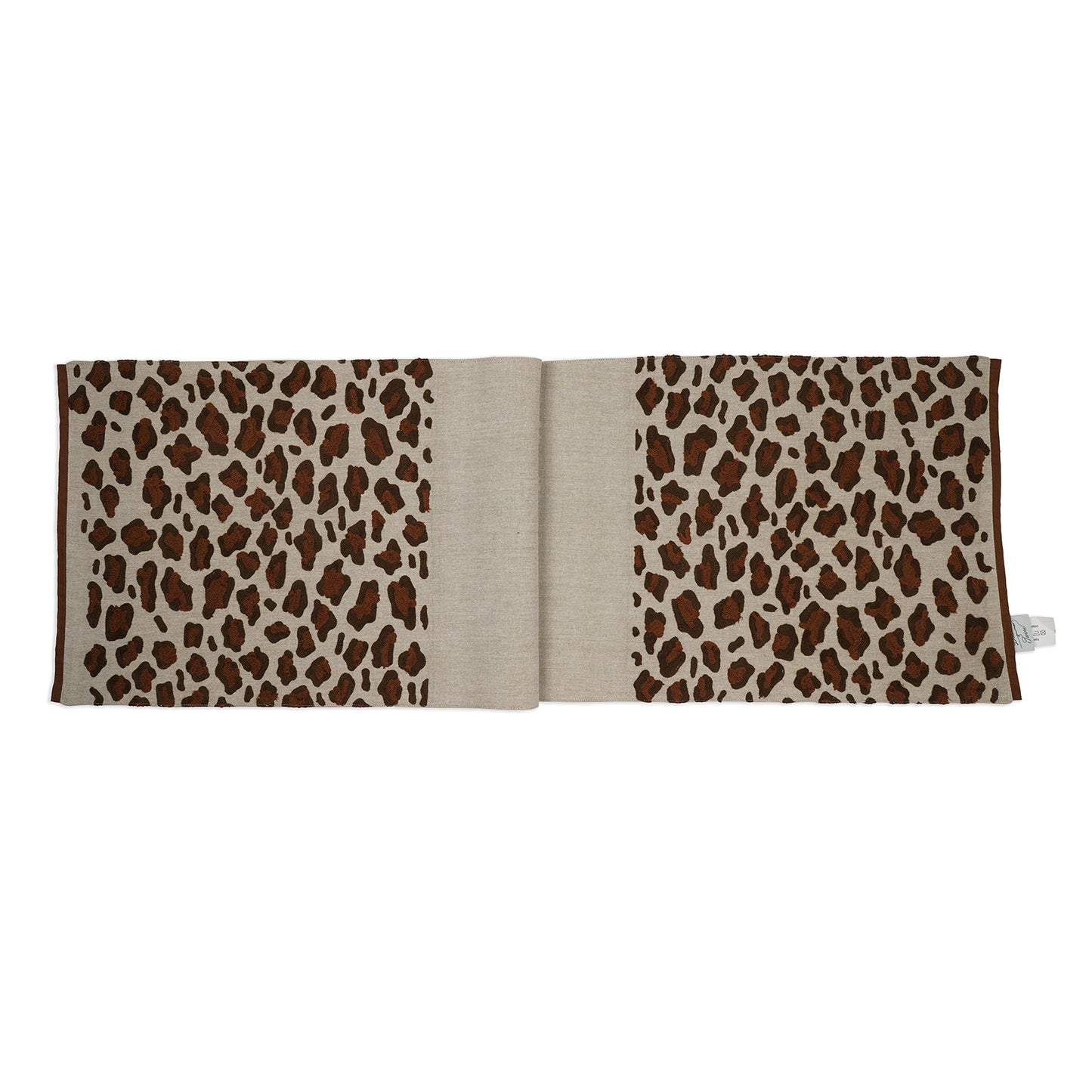 Royal Print – Beige Tablerunner with Bold Leopard Print Paneling