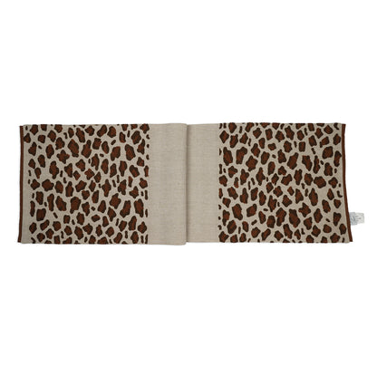 Royal Print – Beige Tablerunner with Bold Leopard Print Paneling