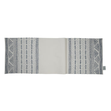 Inca Blue – Cotton Casement Tablerunner with Tribal Indigo Embroidery