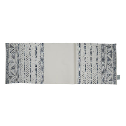 Inca Blue – Cotton Casement Tablerunner with Tribal Indigo Embroidery