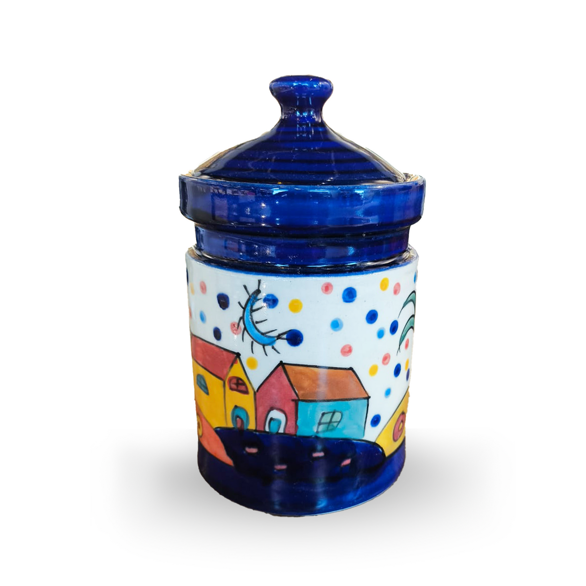 Turkish Ceramic Jar with Lid U1