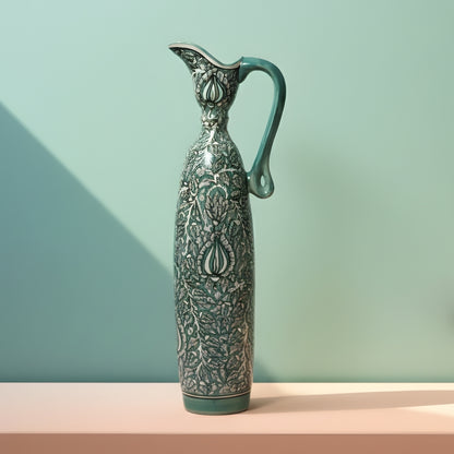 Kalamkari Long Ceramic Decorative Pitcher